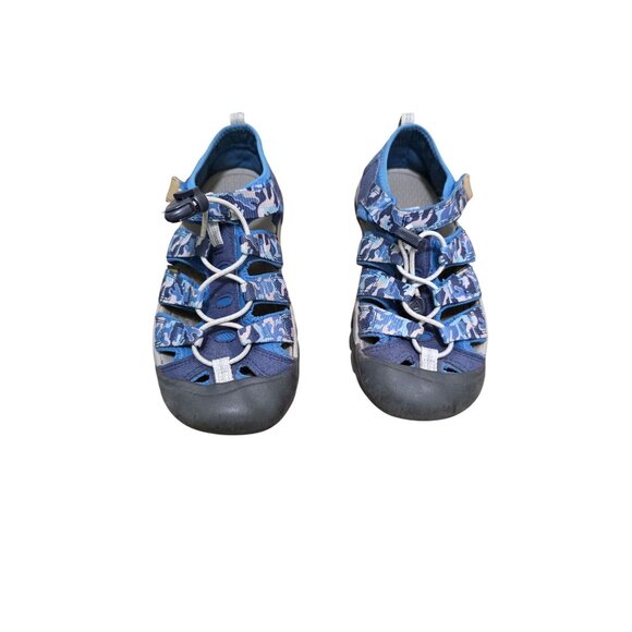Keen Kids Newport H2 Blue Camo Closed Toe Sandals Adjustable Hook & Loop Strap S - Picture 1 of 9